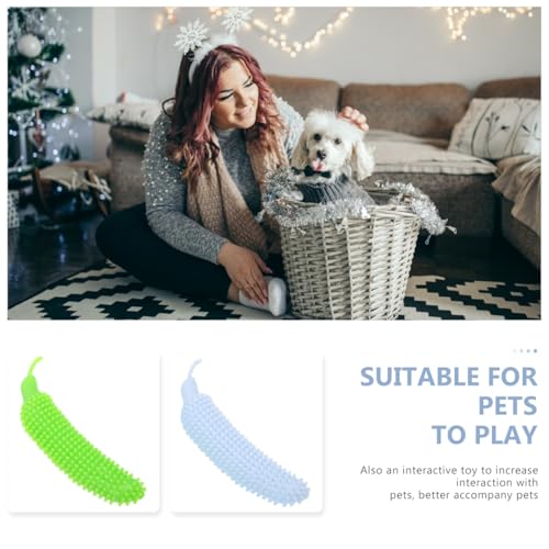 Image of balacoo 2pcs Cucumber Shape Dog Chew Toys Interactive Pet Plaything for Puppies and Fun for Mental Helps Reduce Destructive Behavior
