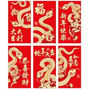 KINSPON 6PCS Traditionelle Umschläge Schlange Designs