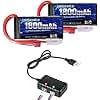 URGENEX 7.4V Lipo Battery 2S 35C 1800mAh Rechargeable RC Battery Pack with Deans T Plug Campatibal with Most 1/10, 1/16 Scale RC Cars Trucks and 7.4V 1to2 USB Lipo Battery Charger
