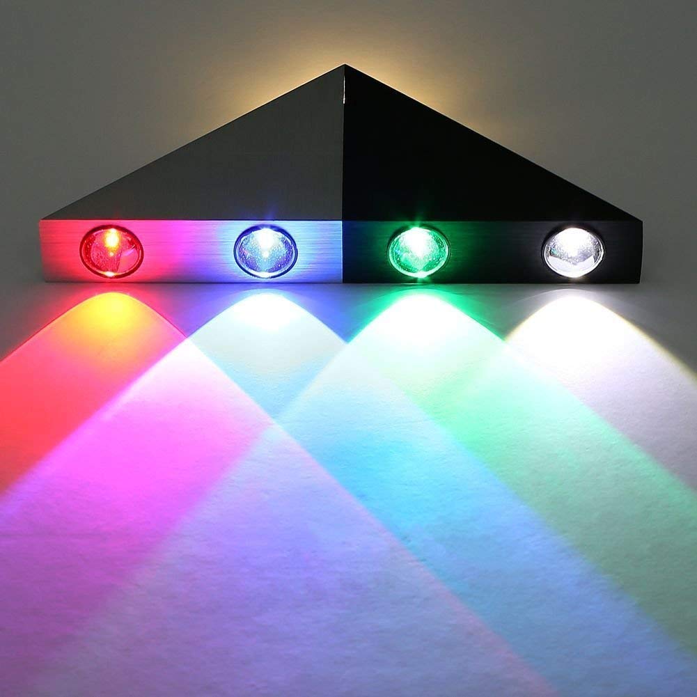 YUANZ Up and Down Wall Lamp,5W Indoor Modern Wall Wash Lights Modern Triangle Shape Neon LED Lamps for Bedroom Living Room Bar Hallway Porch (Colour)