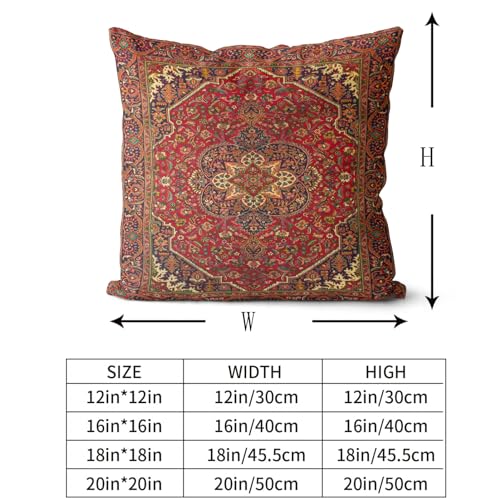Snylcce Boho Throw Pillow Covers Set of 2 Maroon Antique & Vintage Design, Double-Sided Pattern - Image 3
