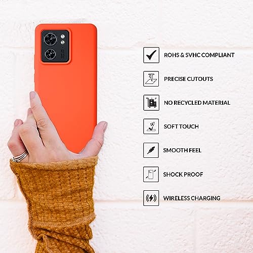 Image of SPRIG Compatible with Moto Edge 40 Premium SilkTone (Liquid Silicone) Back Cover Drop Tested Shock Proof Mobile Case for Men, Women, Boys and Girls with Camera Protection (Orange)