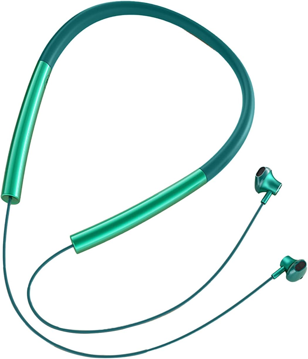 Neck-mounted Wireless Earbuds, Neck-mounted Bluetooth Headset, Semi-in-ear Magnetic Sports Earphones are Suitable for All Kinds of Sports green