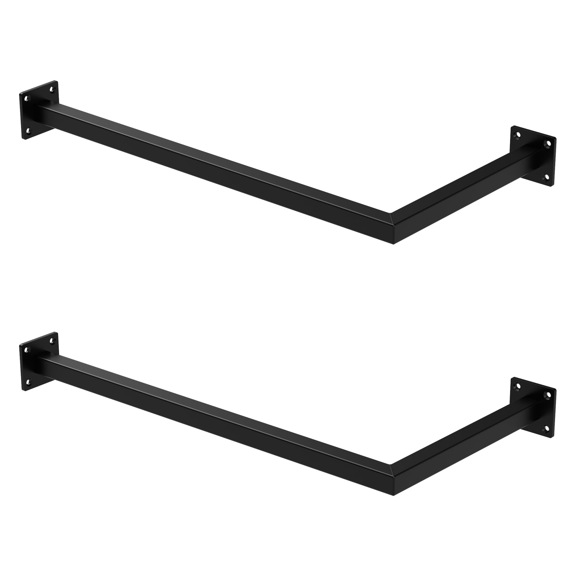 ML-Design Set di 2 Appendiabiti Porta Asciugamani a L Attacco a Parete 60x30 cm Acciaio Nero da Bagno Cucina Soggiorno Balcone Camera da Letto Porta Salviette da Muro Salvaspazio Peso Supportato 50 kg