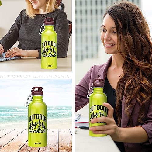 Image of MILTON Virtue 750 Stainless Steel Water Bottle, 750 ml, Parrot Green | Single walled | Leak Proof | Easy Grip | Easy to Carry | Gym Bottle | Home | Kitchen | Hiking | Treking Bottle | Travel Bottle