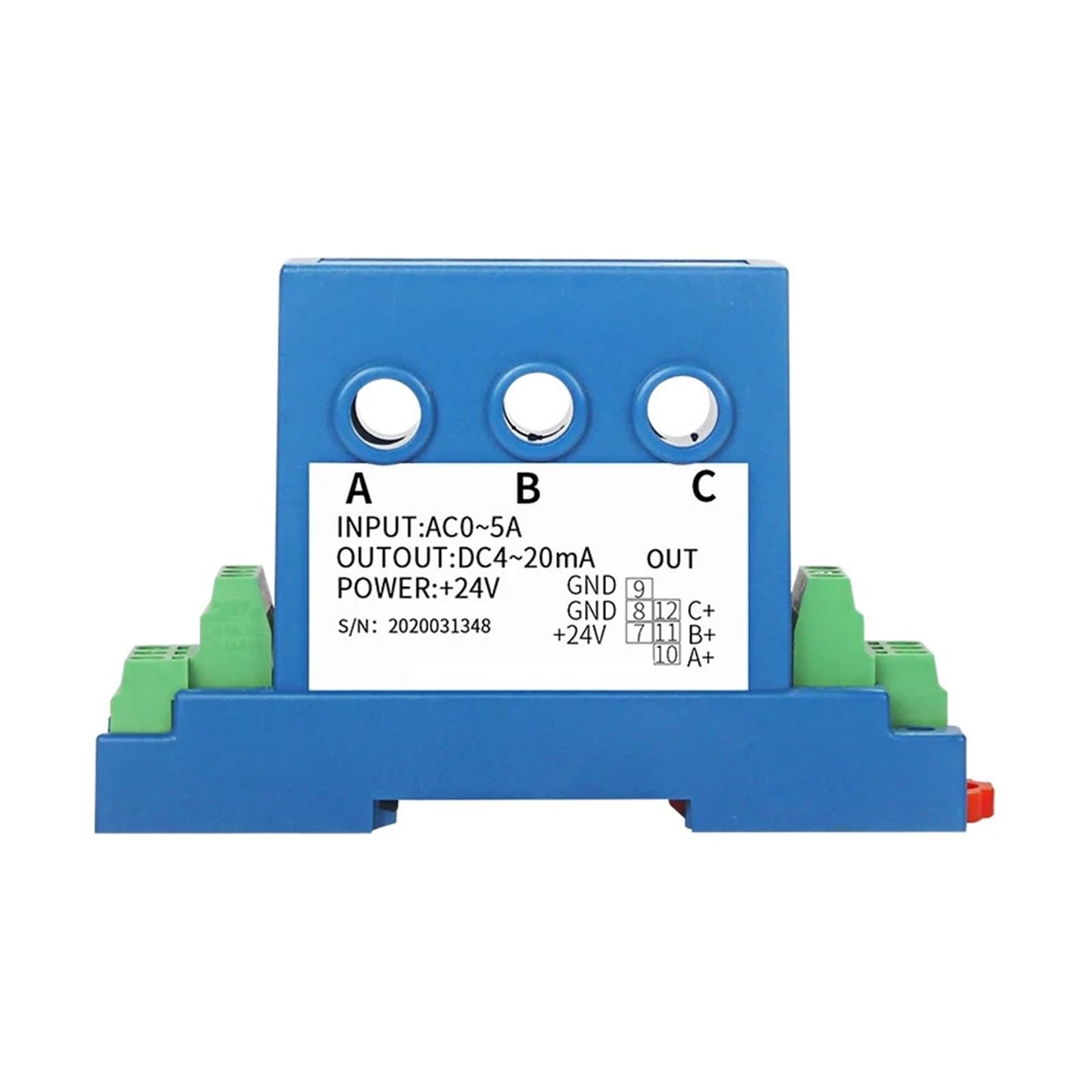 FMSISIGQJ Analog Signal Current Transmitter 3 Phase AC Current Transmitter 4-20ma 0-5v 0-10v Analog Output Perforated Three Phase Ampere Signal Transducer Current Sensor(Customization,0-10Vdc Output)