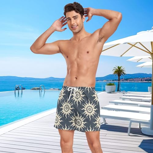 xigua Suns and Eyes Mens Swim Trunks with Liner, 5 inch Quick Dry Mens Boardshorts for Beach4