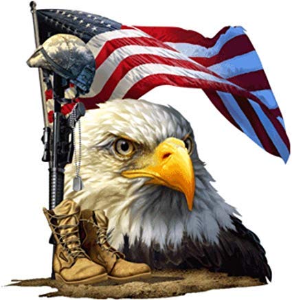 2 PCS Bald Eagle American Flag Sticker – 5 Inch Patriotic Vinyl Decal for Car, Bumper, Window, Truck – USA Flag Stickers, Military, Veteran, Home of The Free Tribute