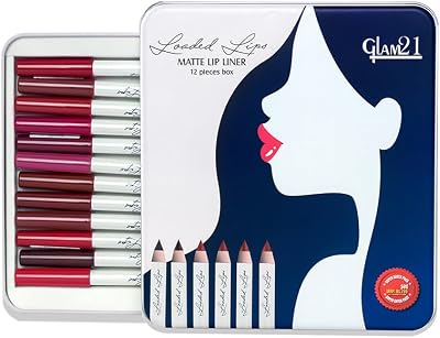 21 Glam21 Loaded Lips Matte Lip Liner | Set Of 12 | Long-Lasting | Waterproof | Transfer-Proof Matte Finish | One-Stroke Color Application | Non-Drying, 1.1gm Each