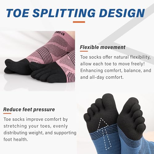 Image of Hylaea No Show Running Athletic Anti-Blister Wicking Coolmax Socks, Seamless Anti-odor