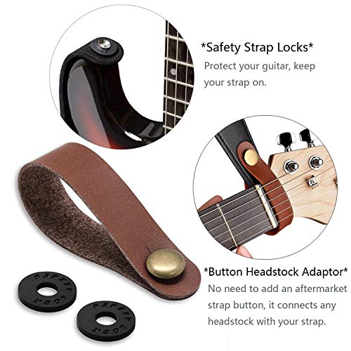 Bestsounds Sangle de guitare 100 % coton doux et extrémités en cuir véritable avec sangle de verrouillage et adaptateur… - Les Beatles, Paul McCartney, John Lennon, RIngo Starr, George Harrison Bestsounds Sangle de guitare 100 % coton doux et extrémités en cuir véritable avec sangle de verrouillage et adaptateur… – Image 5
