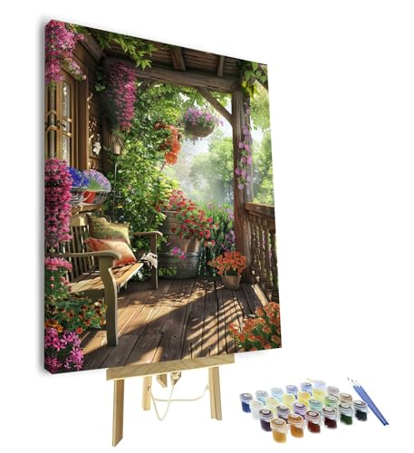 Peinture par numéros adultes TISHIRON fleur forêt encadrée