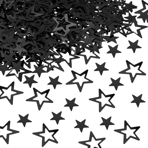 Image of ONLYKXY 500Pcs Star Table Confetti Decor Glitter Confetti Table Confetti Star Decoration for Birthday Wedding Foil Theme Christmas Thanks Giving Party Valentine's Day Scatter Bless Confetti (Black)