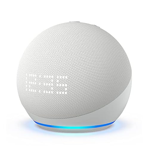 Echo Dot (5th Gen, 2022 release) with clock | International Version with EU Power Adaptor | Smart speaker with clock and Alexa | Glacier White