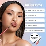 Sacheu Lip Liner Stay-N - Peel Off Lip Stain. Long Lasting Matte Lip Tattoo, Transfer Proof Lipstain Infused with Hyaluronic Acid & Vitamin E, for All Skin Types. Vegan and Cruelty-Free, nOOHde - Image 4