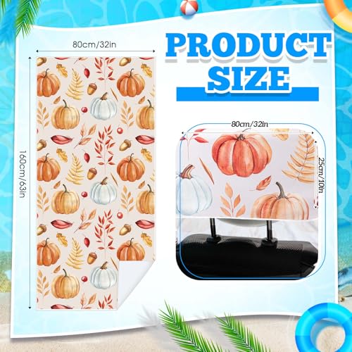 Image of Hahafelt 2 Pack Car Seat Towel Cover with Storage Bag, Pumpkin Pine Cones
