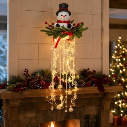 Hanging Snowman Crystal Cascade Christmas Lights, Decorative Led Lights - image 1