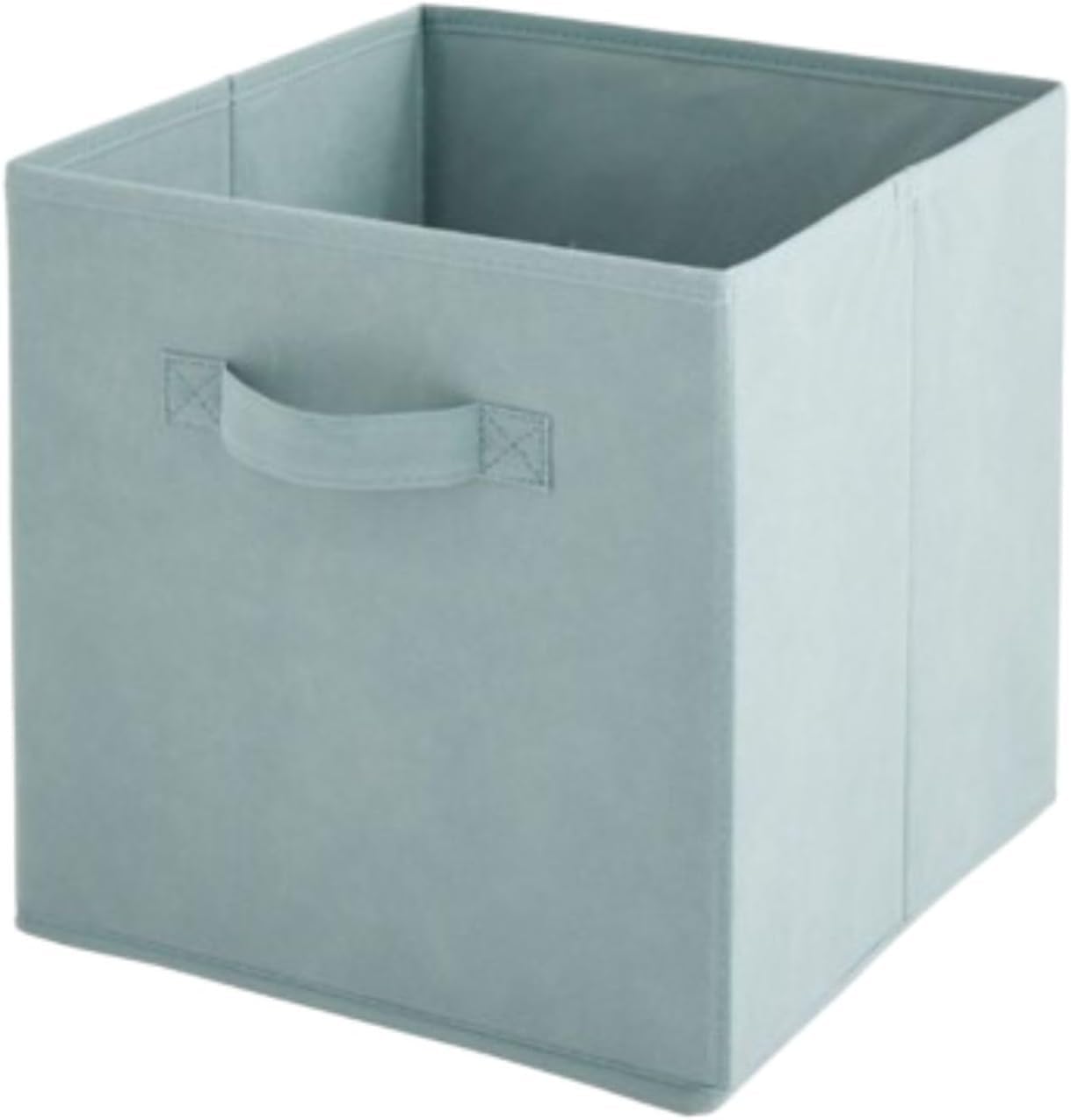 Box and beyond - Set mit 12 Aufbewahrungskörben – 31 x 31 x 31 cm – grüner Stoff – faltbar – mit Griffen – Aufbewahrung, Deko – Schlafzimmer, Wohnzimmer, Büro – moderner Stil