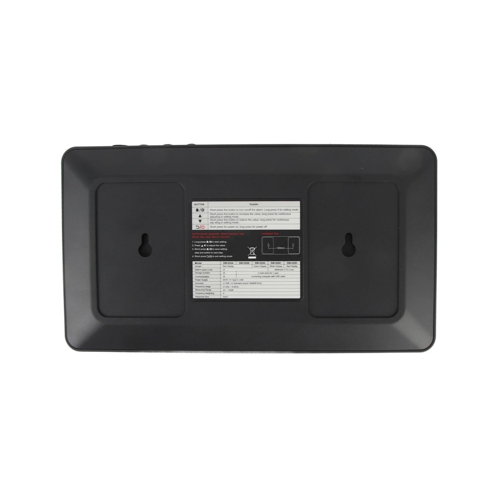 Sonómetro Digital De Pared Con Pantalla LCD De 9,6" Y Alimentación USB, Con 30-130 DB De Ruido. Amplia AplicacióN