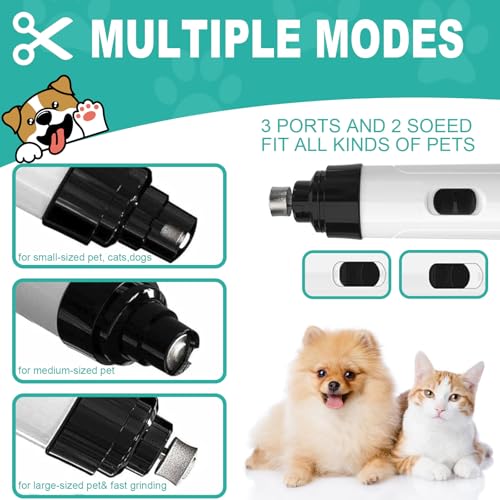 Xumann Electric Dog Nail Grinders Silent Groom, Quiet Bass Dog Claw Grinder Pro, white - Image 3