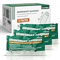 SuccorWare 6 Inch 3 Packs Israeli Bandage - Emergency Bandage with Vacuum Sterile Package - for Wound Dressing, First Aid Kit, Medical Trauma Kit Refill
