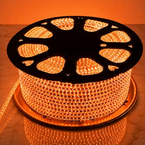 Image of COXO 2 Meters LED Rope Light for Decoration - Waterproof Orange SMD Cove Light for Ceiling, Home Decor, LED Pipe Light for Diwali, Festival, Indoor, Outdoor Use (Orange, 2 Meter)