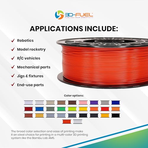 Image of 3D-Fuel Tough Pro PCTG Filament for Printing, Better Than PETG Filament, Made in The USA, Dimensional Accuracy + /- 0.02 mm, 1.75mm, 1 kg Spool, Toolbox Red