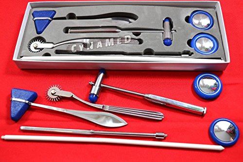 NEW Premium Neurological DIAGNOSTIC 5 pcs SET-Pinwheel-Taylor Hammer Babinski, Queen Square, & Buck Hammer-A+QUALITY (CYNAMED BRAND)