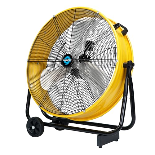 Tornado 24' Metal Drum Fan - High Velocity, 7700 CFM, 3-Speed, Heavy Duty for Industrial &...