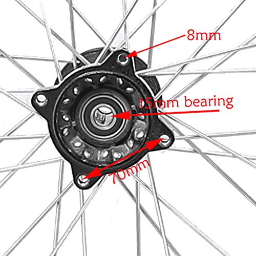 Tdpro Front 70/100-17 Wheel Tire And Rim With 15Mm Bearing & Brake Disc Rotor & Hydraulic Disc Brake Caliper Master Cylinder & Rim Axle & Fork Shocker And Triple Clamp Handlebar Riser Set For Dirt Pit #TOP6