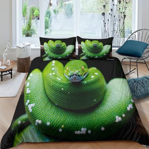 Housse de couette serpent 3D King en microfibre douce et facile à repasser - 2