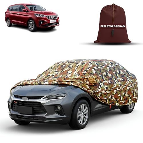 Image of MORNYRAY Car Cover for Maruti Suzuki Ertiga | Fully Waterproof Car Body Cover | with Mirror & Antenna Pocket | Dustproof, Windproof & Anti-Scratch Lining, Camouflage