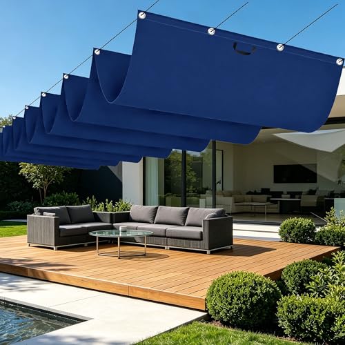 Voiles d'ombrage rectangulaire bleu 800 x 600 cm toile terrasse extérieur - 2