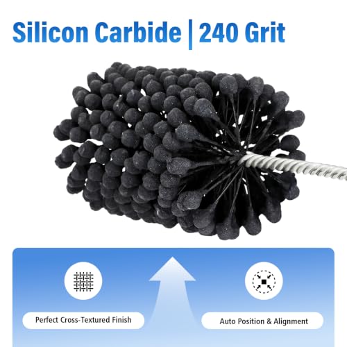 Image of Cylinder Ball Hone 4 inch (101mm) with 240 Grit Flexible Ball Brush