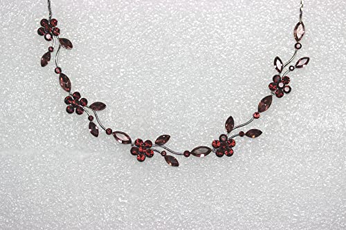 Image of Faship Gorgeous Rhinestone Crystal Floral Necklace Earrings Set