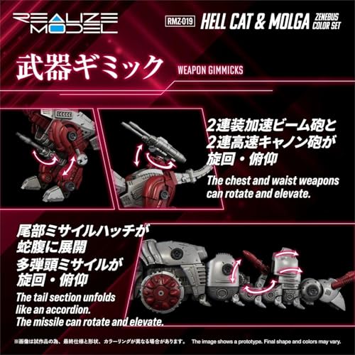 Kotobukiya Zoids RMZ-019 Hell Cat & Molga Set 1:100 miniatura 7