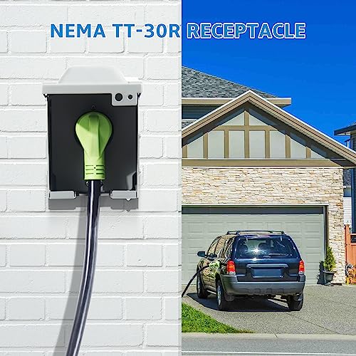 Eilxmag 30 Amp Rv Power Outlet Box, 125 Volt Enclosed Lockable Weatherproof Nema Tt-30R Outdoor Electrical Receptacle Panel, For Rv Camper Travel Trailer Motorhome Electric Car Generator #TOP7