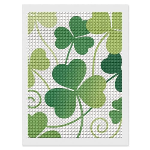 Kit peinture diamant 5D trèfle vert FodPand idée cadeau loisirs créatifs