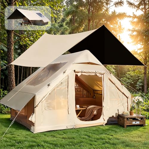 YOLENY Inflatable Tent for Camping, 4-6 Person Instant Glamping Camping Tents with Large TPU...