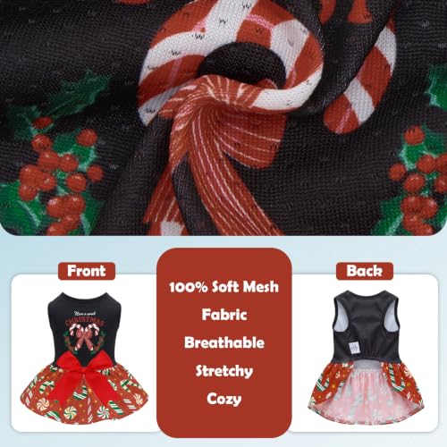 Image of CuteBone Dog Mesh Dress Christmas Puppy Sundress Pet Outfit Summer Fashion for Small Dogs Girl Cat Clothes BF51L-D