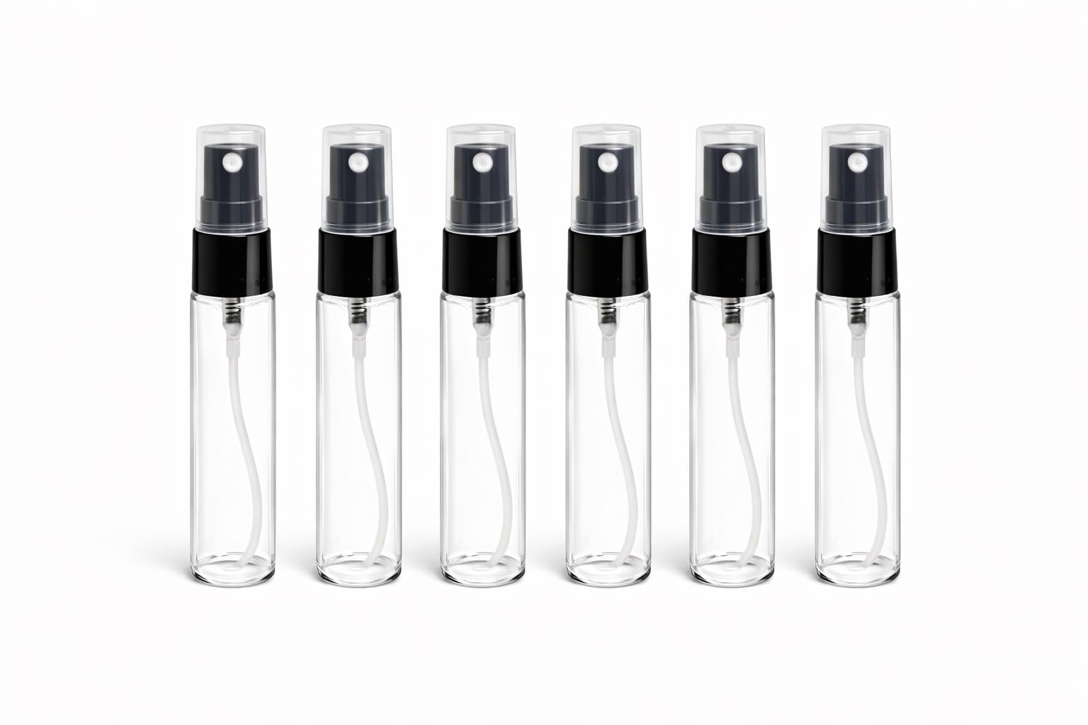 Hunky Dory 6pcs 10ml Empty Perfume Glass Bottles With Plastic Black Spray Pump And Caps.-image-37