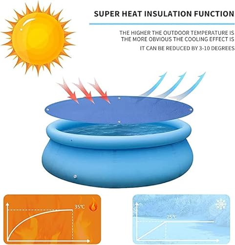 Solar Pool Cover, 6Ft Round Pool Cover Heat Retaining Blanket Blue Hot Tub Cover, Waterproof Dustproof Pool Cover Solar Pool Blanket, For Above/In-Ground Ground Pool Inflatable Swimming Pools #TOP1
