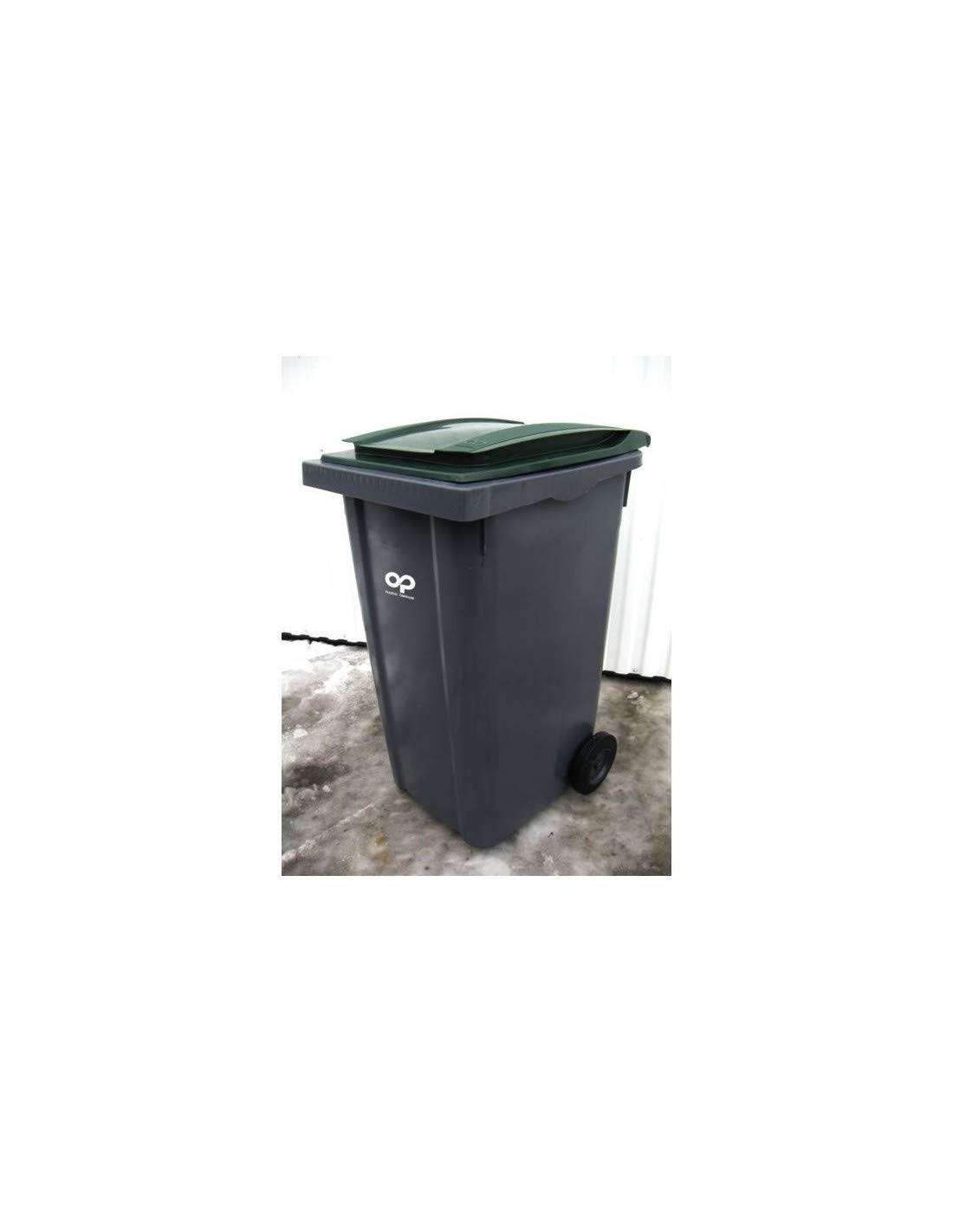 Conteneur mobile 2 roues capacite 120L vert - Dimensions : L48,5 x H96 x P55 cm