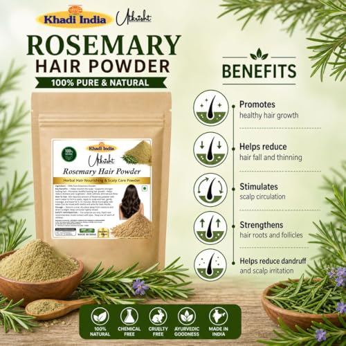 Image of Khadi Utkrisht Amla Bhringraj Rosemary Shikakai Reetha Hair Powder with Aloe Vera Gel | Natural Herbal Hair Care for Hair Growth, Scalp Nourishment & Hair Strengthening - 300GM (Pack of 6)