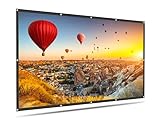 【Plegable】 Al estar hecha de material resistente a las arrugas, esta pantalla de proyector reduce la deformación cuando se pliega o comprime, lo que la convierte en su compañera de viaje