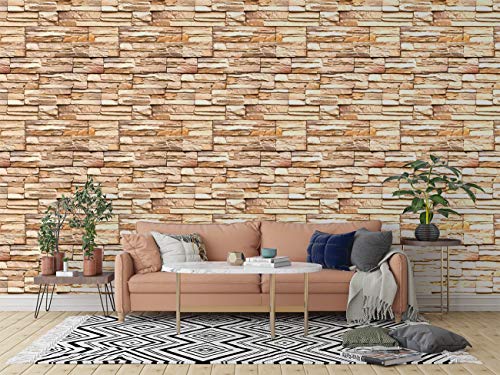 Image of DWELLSINDIA Ancient Bricks Self Adhesive Wallpaper Waterproof, Scratch Resistant, Laminated 41cm x 244cm
