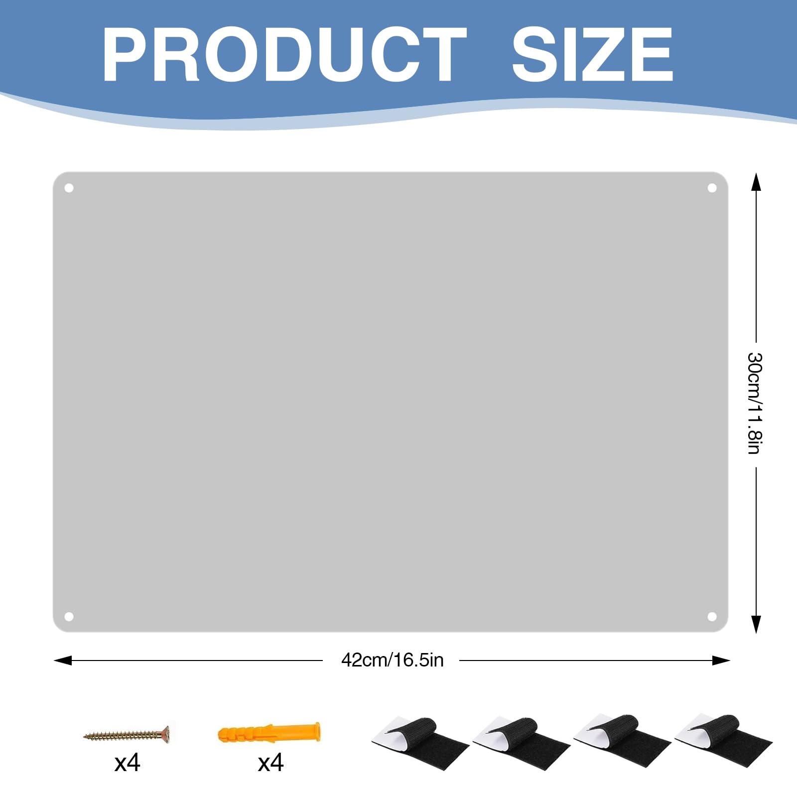Magnetic Board for Wall 42 x 30 cm, Metal Magnet Wall Board Large A3 Magnets Boards for Fridge Magnets for Kitchen Home Office Kids Bedroom - Image 2