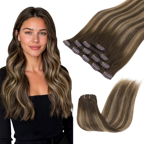 Image of GOO GOO Clip in Hair Extensions Real Human Hair Front Fill Ins Extensions