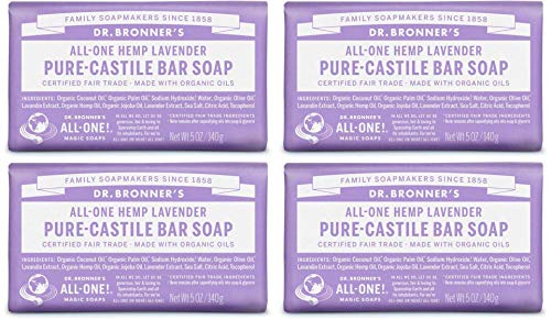 Dr. Bronner Pure-Castile Bar Soap Lavender - 4 Bars x 5.0 Oz