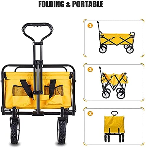 Carrinho de acampamento dobrável, carrinho de jardim dobrável resistente, vagão utilitário dobrável